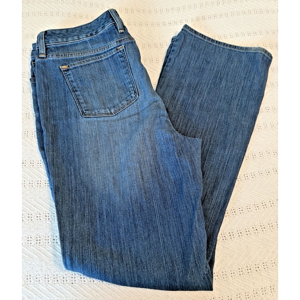 LL Bean favorite fit jeans sz14 Tall Boot cut Medium denim stretch Mid rise